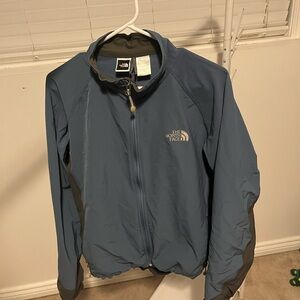 The North Face Blue Softshell Jacket Men’s Large Full Zip Outdoor Coat
